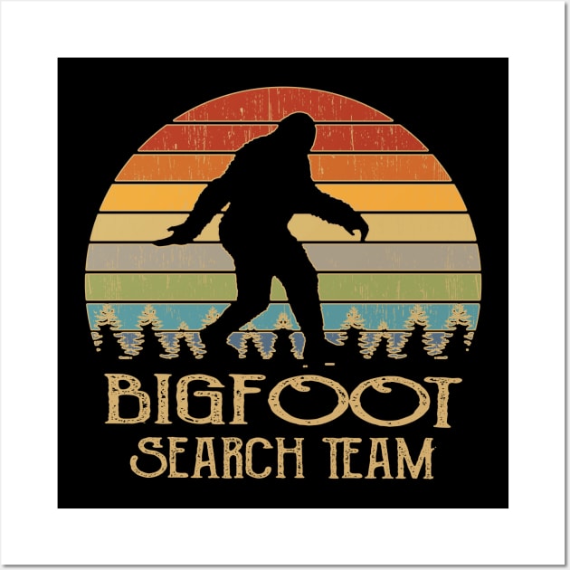 Bigfoot Search Team and Sasquatch T Shirts Wall Art by DHdesignerPublic